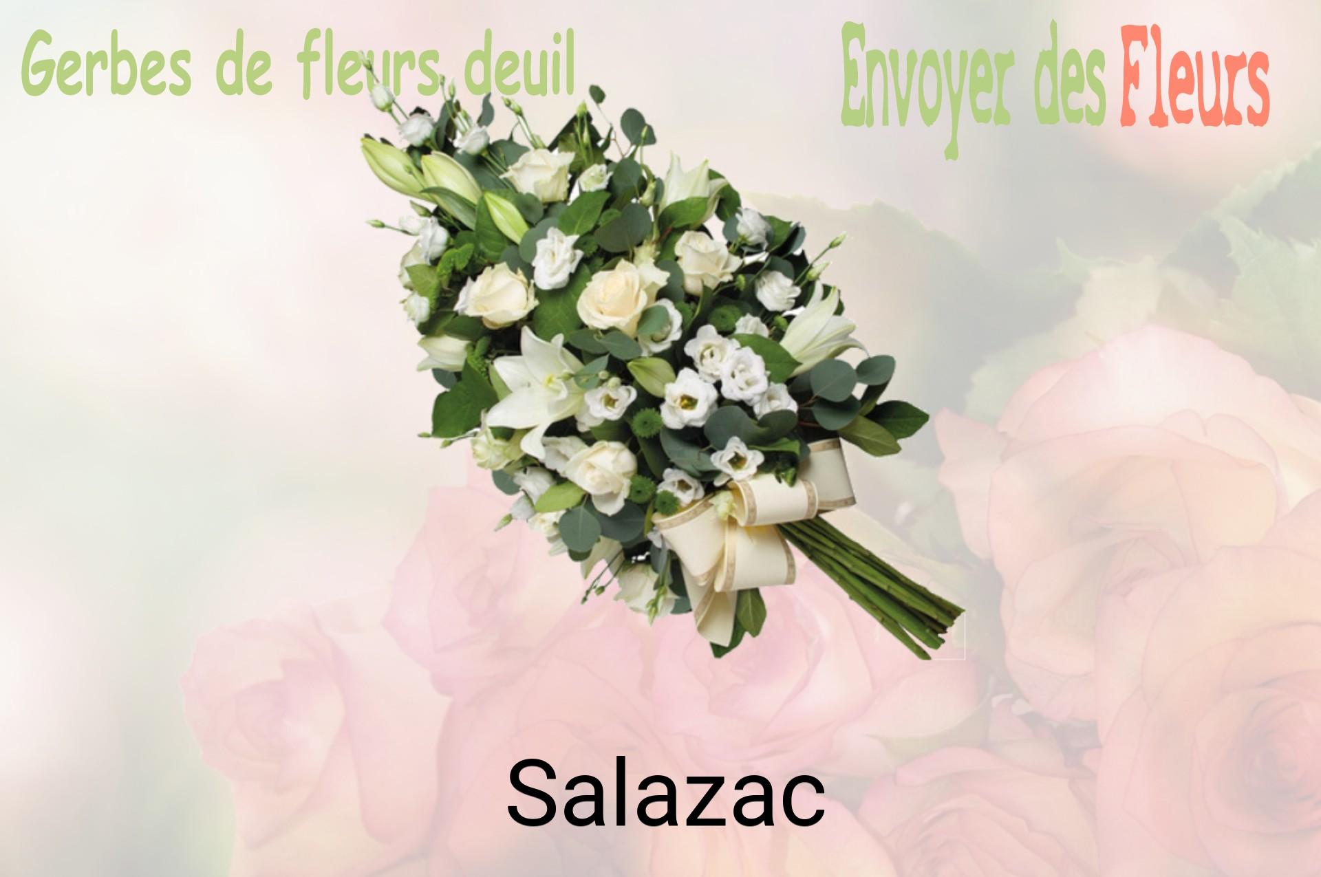 Gerbe de fleurs de deuil livrée à Salazac
